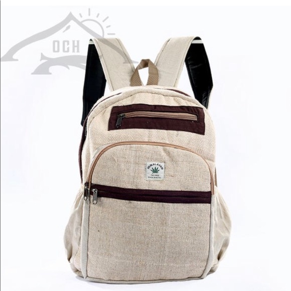 100% Handmade Multi Pocket Hemp Backpack - Picture 4 of 5